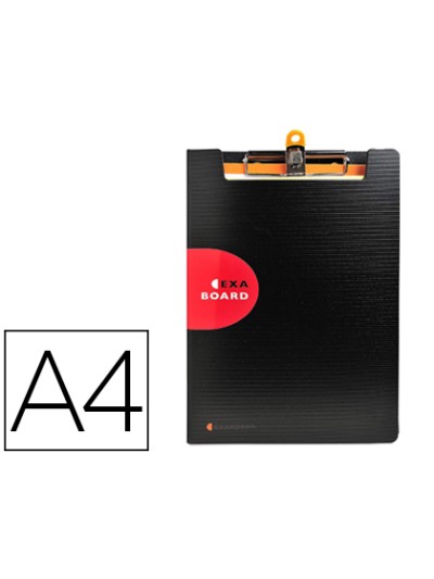Carpeta exacompta exactive con tapa polipropileno negro con pinza y portaboligrafo din a4