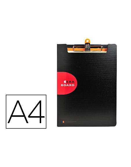 Carpeta exacompta exactive con tapa polipropileno negro con pinza y portaboligrafo din a4