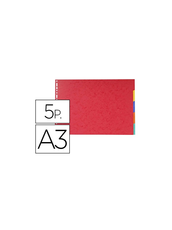 Separador exacompta cartulina brillo juego de 5 separadores din a3 apaisado multitaladro Separador exacompta cartulina brillo juego de 5 separadores din a3 apaisado multitaladro