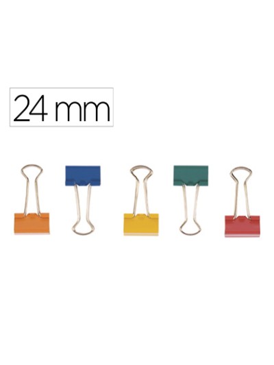 Pinza metalica q-connect reversible n.2 24 mm caja de 10 unidades colores surtidos