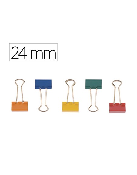 Pinza metalica q-connect reversible n.2 24 mm caja de 10 unidades colores surtidos