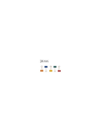 Pinza metalica q-connect reversible n.2 24 mm caja de 10 unidades colores surtidos
