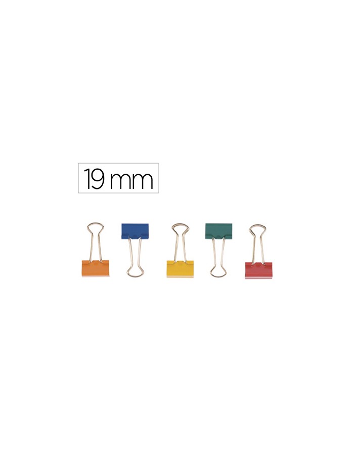 Pinza metalica q-connect reversible n.1 19 mm caja de 10 unidades colores surtidos Pinza metalica q-connect reversible n.1 19 mm caja de 10 unidades colores surtidos