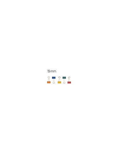 Pinza metalica q-connect reversible n.1 19 mm caja de 10 unidades colores surtidos