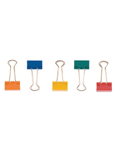 Pinza metalica q-connect reversible n.1 19 mm caja de 10 unidades colores surtidos