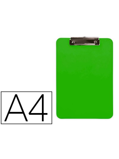 Portanotas q-connect plastico din a4 verde 2,5mm