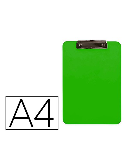 Portanotas q-connect plastico din a4 verde 2,5mm