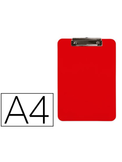 Portanotas q-connect plastico din a4 rojo 2,5mm
