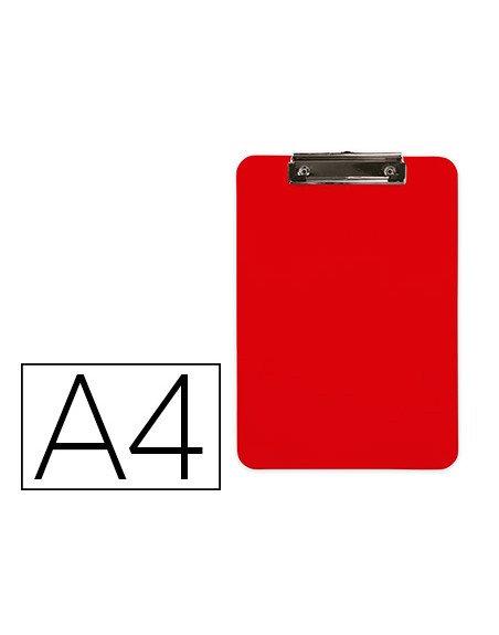 Portanotas q-connect plastico din a4 rojo 2,5mm