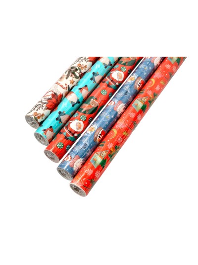 Papel de regalo liderpapel navidad rollo ancho 70 cm longitud 2 mt gramaje 60 gr diseños surtidos c-2024