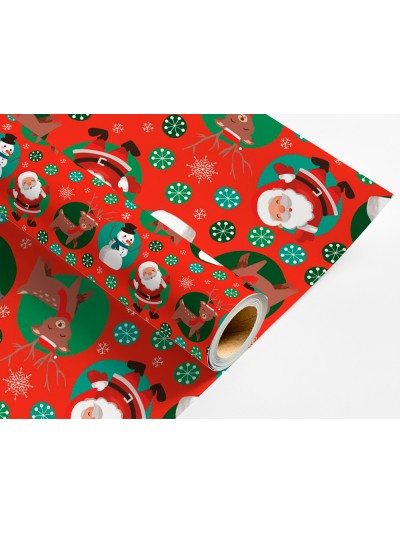 Papel de regalo liderpapel navidad rollo ancho 70 cm longitud 2 mt gramaje 60 gr diseños surtidos c-2024