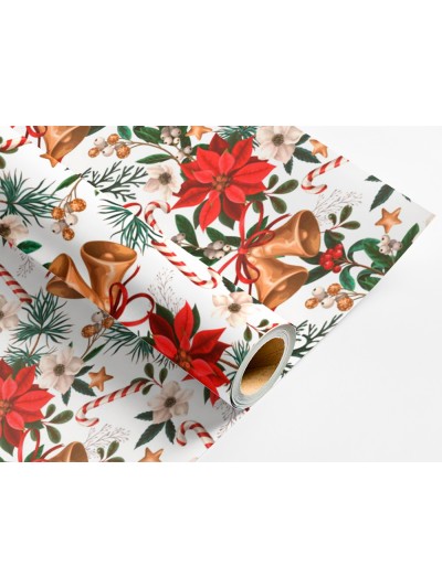 Papel de regalo liderpapel navidad rollo ancho 70 cm longitud 2 mt gramaje 60 gr diseños surtidos c-2024