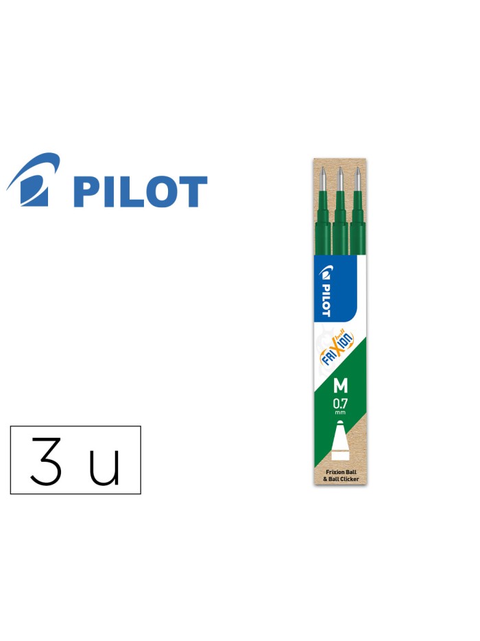 Recambio boligrafo pilot frixion ball verde caja de 3 unidades Recambio boligrafo pilot frixion ball verde caja de 3 unidades