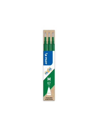 Recambio boligrafo pilot frixion ball verde caja de 3 unidades