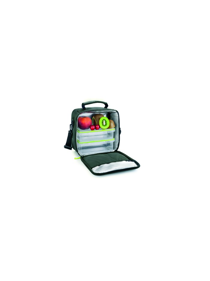 Bolsa porta alimentos ibili lunch away green termica asa 2 recipientes tapa hermetica y bandeja 22x22x12 cm Bolsa porta alimentos ibili lunch away green termica asa 2 recipientes tapa hermetica y bandeja 22x22x12 cm