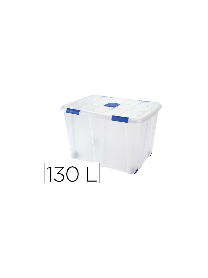 Contenedor plastico plasticforte 130 litros n 16 transparente con tapa 480x740x540 mm Contenedor plastico plasticforte 130 litros n 16 transparente con tapa 480x740x540 mm