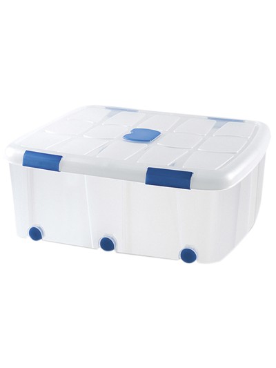 Contenedor plastico plasticforte 100 litros n 15 transparente con tapa 330x800x600 mm