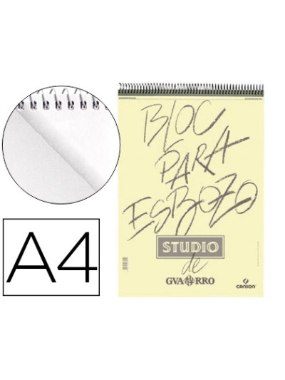 Bloc dibujo esbozo canson din a4 microperforado 21x29,7 cm 100 hojas grano fino 90 gr/m2