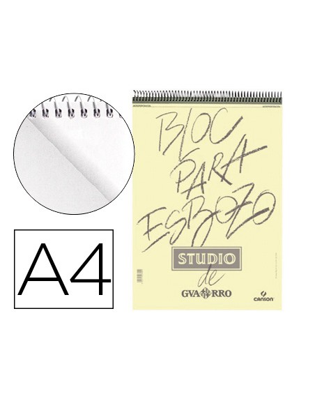 Bloc dibujo esbozo canson din a4 microperforado 21x29,7 cm 100 hojas grano fino 90 gr/m2