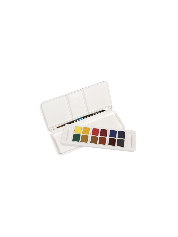 Acuarela daler rowney aquafine travel set con pincel caja de 12 colores surtidos Acuarela daler rowney aquafine travel set con pincel caja de 12 colores surtidos