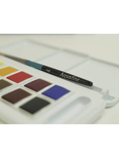 Acuarela daler rowney aquafine travel set con pincel caja de 12 colores surtidos