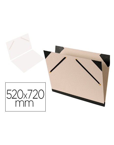 Carpeta dibujo canson brut 52x72 cm con gomas color gris