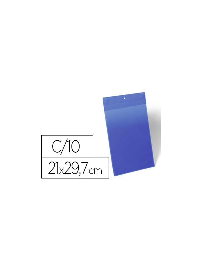 Funda durable magnetica 210x297 mm plastico azul ventana transparente pack de 10 unidades Funda durable magnetica 210x297 mm plastico azul ventana transparente pack de 10 unidades