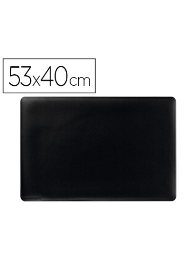 Vade sobremesa durable negro antideslizante contorneado 53x40 cm