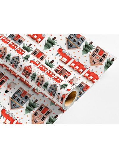 Papel de regalo liderpapel navidad rollo ancho 70 cm longitud 2 mt gramaje 60 gr diseños surtidos b-2024