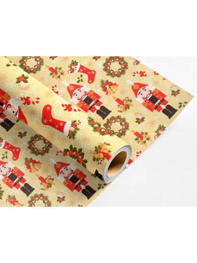Papel de regalo liderpapel navidad rollo ancho 70 cm longitud 2 mt gramaje 60 gr diseños surtidos b-2024