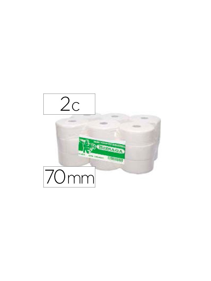 Papel higienico biznaga jumbo 2 capas celulosa blanca mandril 76 mm para dispensadorkf16756 Papel higienico biznaga jumbo 2 capas celulosa blanca mandril 76 mm para dispensadorkf16756