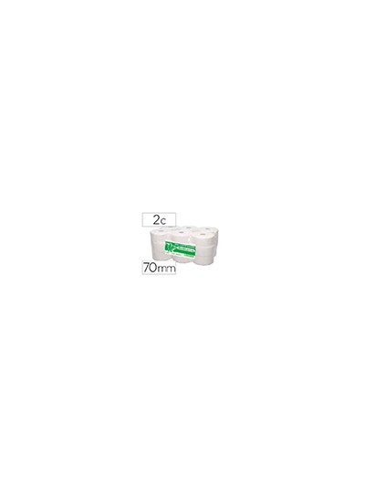 Papel higienico biznaga jumbo 2 capas celulosa blanca mandril 76 mm para dispensadorkf16756