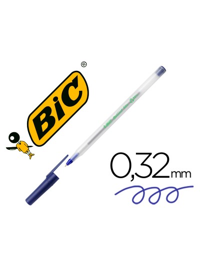 Boligrafo bic ecolutions round stic azul
