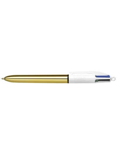 Boligrafo bic cuatro colores shine oro punta de 1 mm
