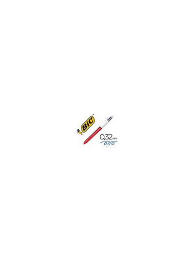 Boligrafo bic cuatro colores shine rojo punta de 1 mm