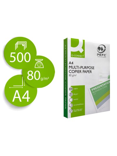 Papel fotocopiadora q-connect economy din a4 80 gramos paquete de 500 hojas
