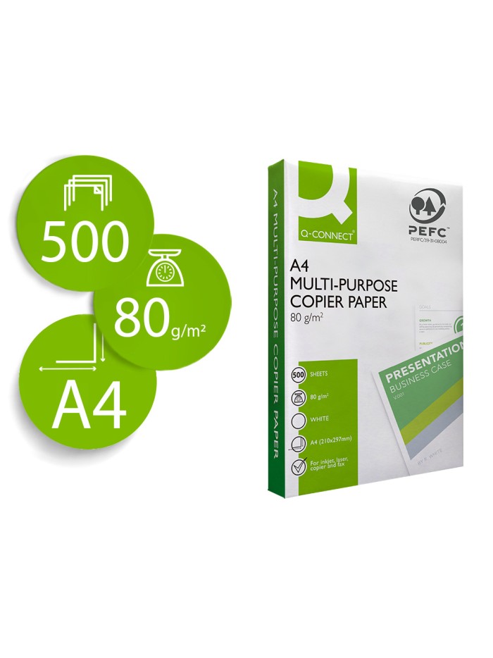 Papel fotocopiadora q-connect economy din a4 80 gramos paquete de 500 hojas Papel fotocopiadora q-connect economy din a4 80 gramos paquete de 500 hojas