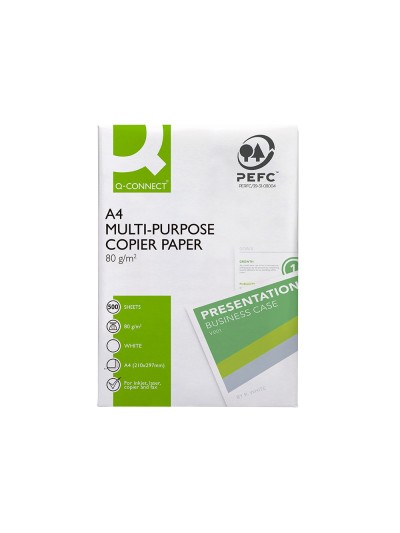 Papel fotocopiadora q-connect economy din a4 80 gramos paquete de 500 hojas