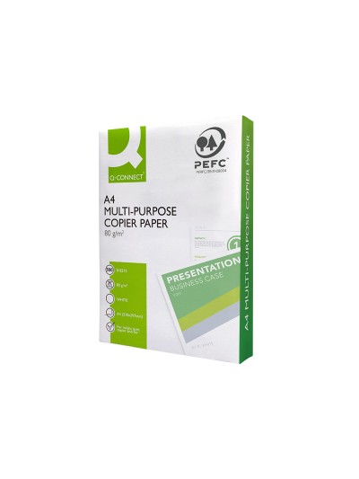 Papel fotocopiadora q-connect economy din a4 80 gramos paquete de 500 hojas