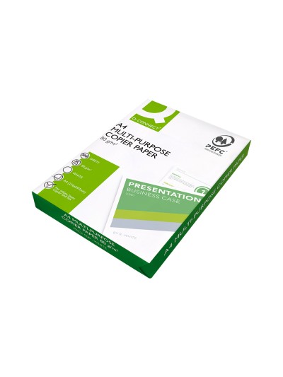 Papel fotocopiadora q-connect economy din a4 80 gramos paquete de 500 hojas