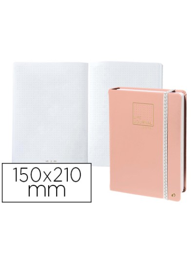 Libreta quo vadis life journal infinite dots puntos 15x21 cm 224 hojas tapa similpiel rosa