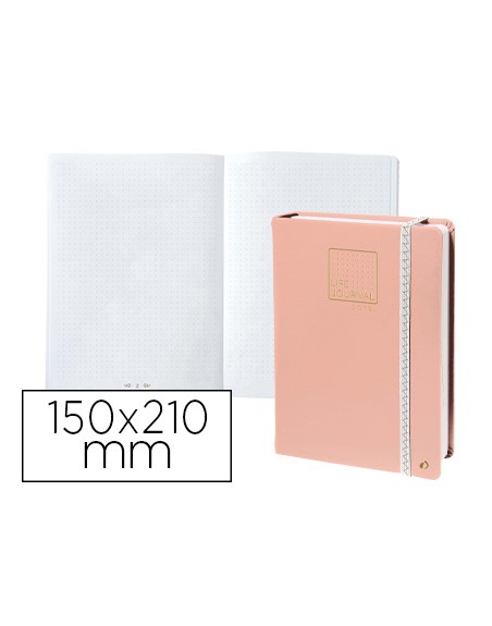 Libreta quo vadis life journal infinite dots puntos 15x21 cm 224 hojas tapa similpiel rosa
