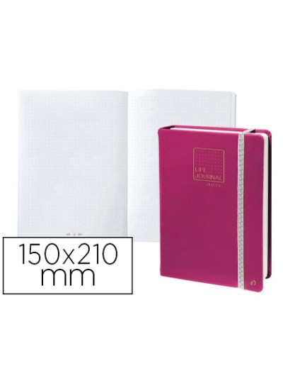 Libreta quo vadis life journal infinite dots puntos 15x21 cm 224 hojas tapa similpiel ciruela