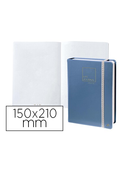 Libreta quo vadis life journal infinite dots puntos 15x21 cm 224 hojas tapa similpiel azul