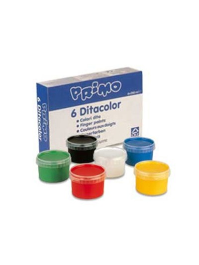 Pintura de dedos primo 250 g caja de 6 unidades colores surtidos