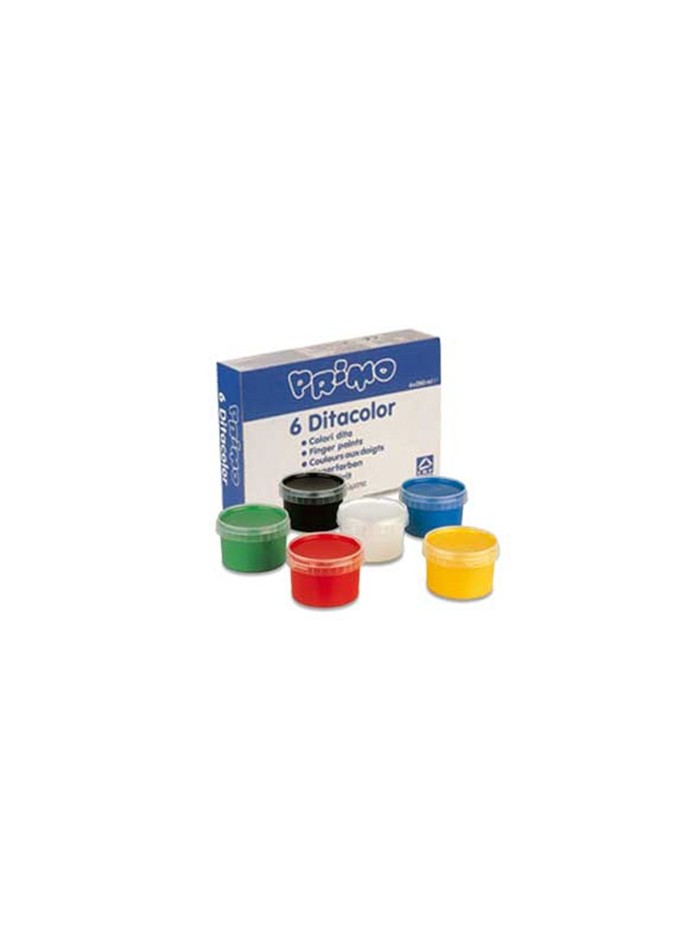 Pintura de dedos primo 250 g caja de 6 unidades colores surtidos Pintura de dedos primo 250 g caja de 6 unidades colores surtidos