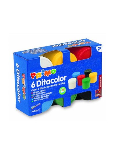 Pintura de dedos primo 50 g caja de 6 unidades colores surtidos