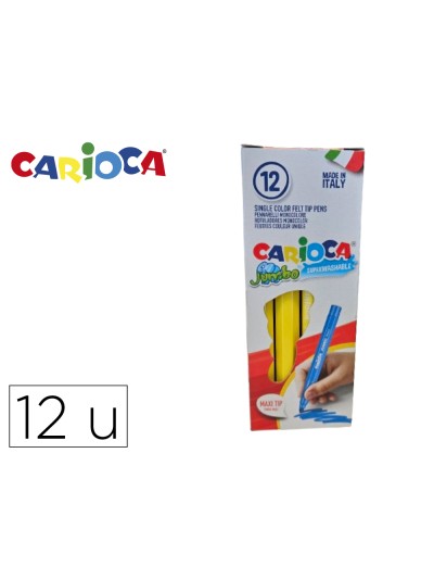 Rotulador carioca jumbo amarillo punta gruesa caja de 12 unidades