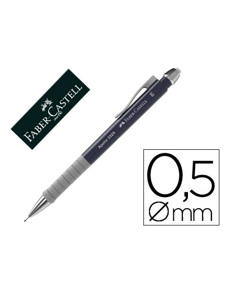 Portaminas faber castell 0,5 mm apollo retractil color azul oscuro