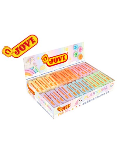 Plastilina jovi 70 tamaño pequeño caja de 30 unidades colores pastel surtidos 50g